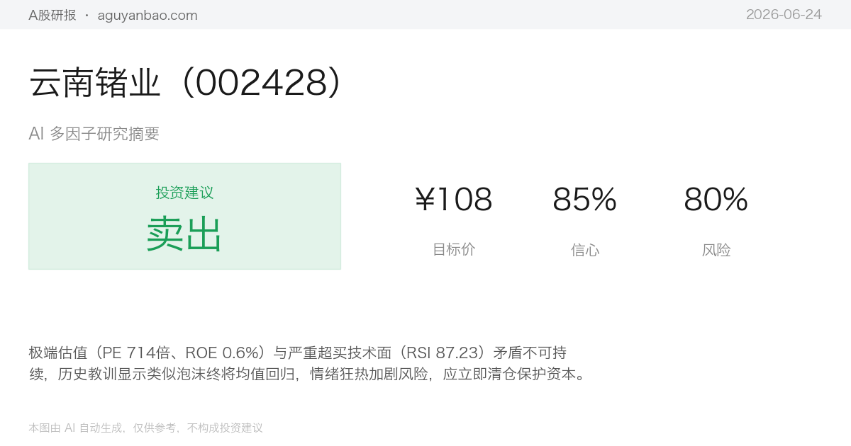 云南锗业（002428）AI 研究摘要