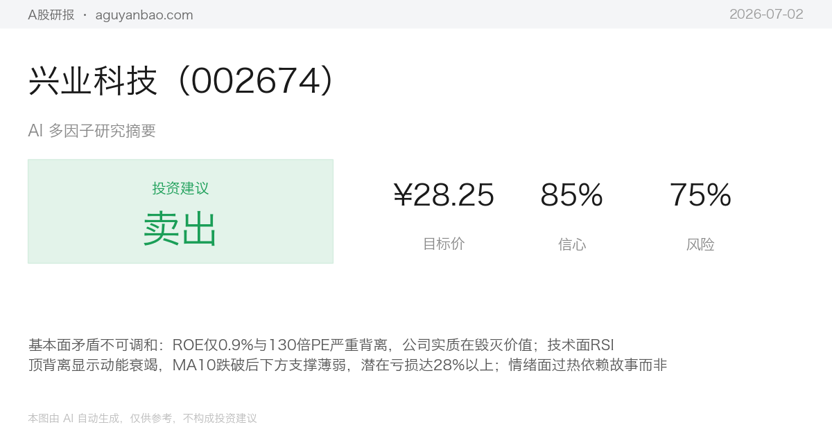兴业科技（002674）AI 研究摘要