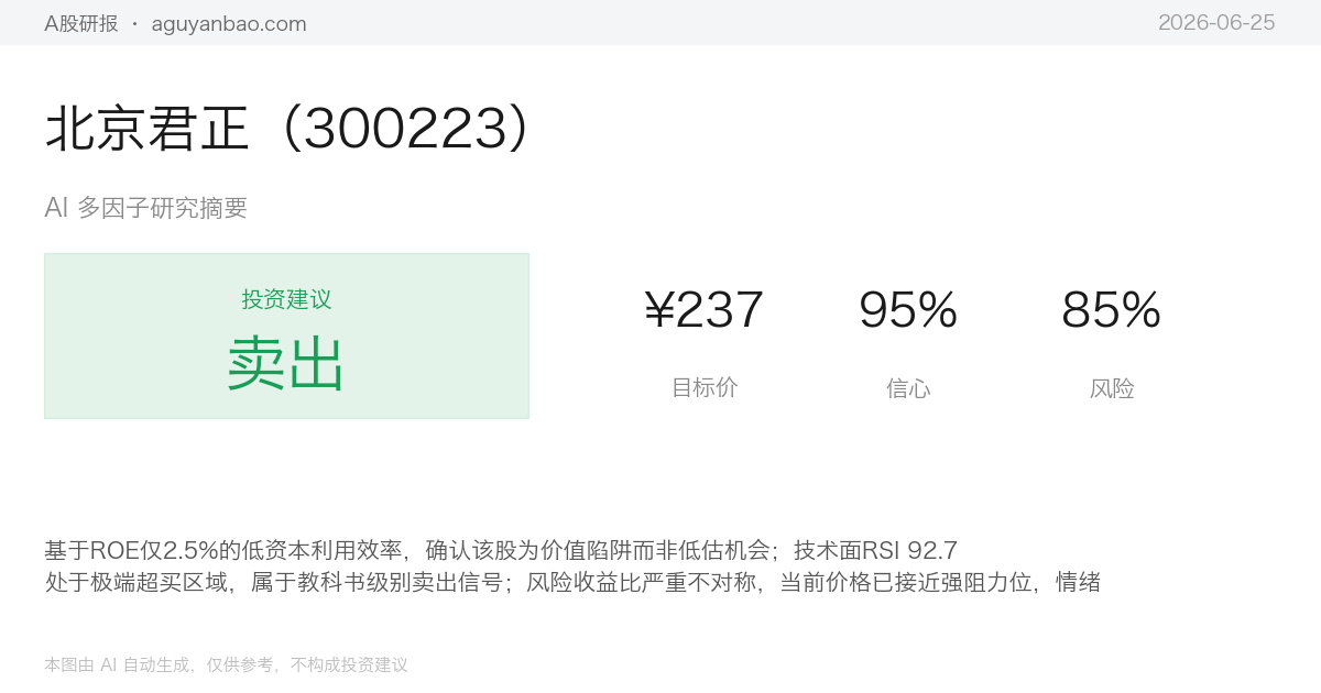 北京君正（300223）AI 研究摘要