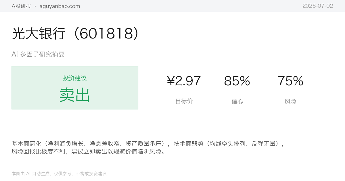 光大银行（601818）AI 研究摘要